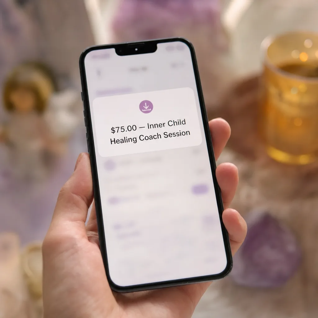 Your first paid session: payment received on the reader's phone